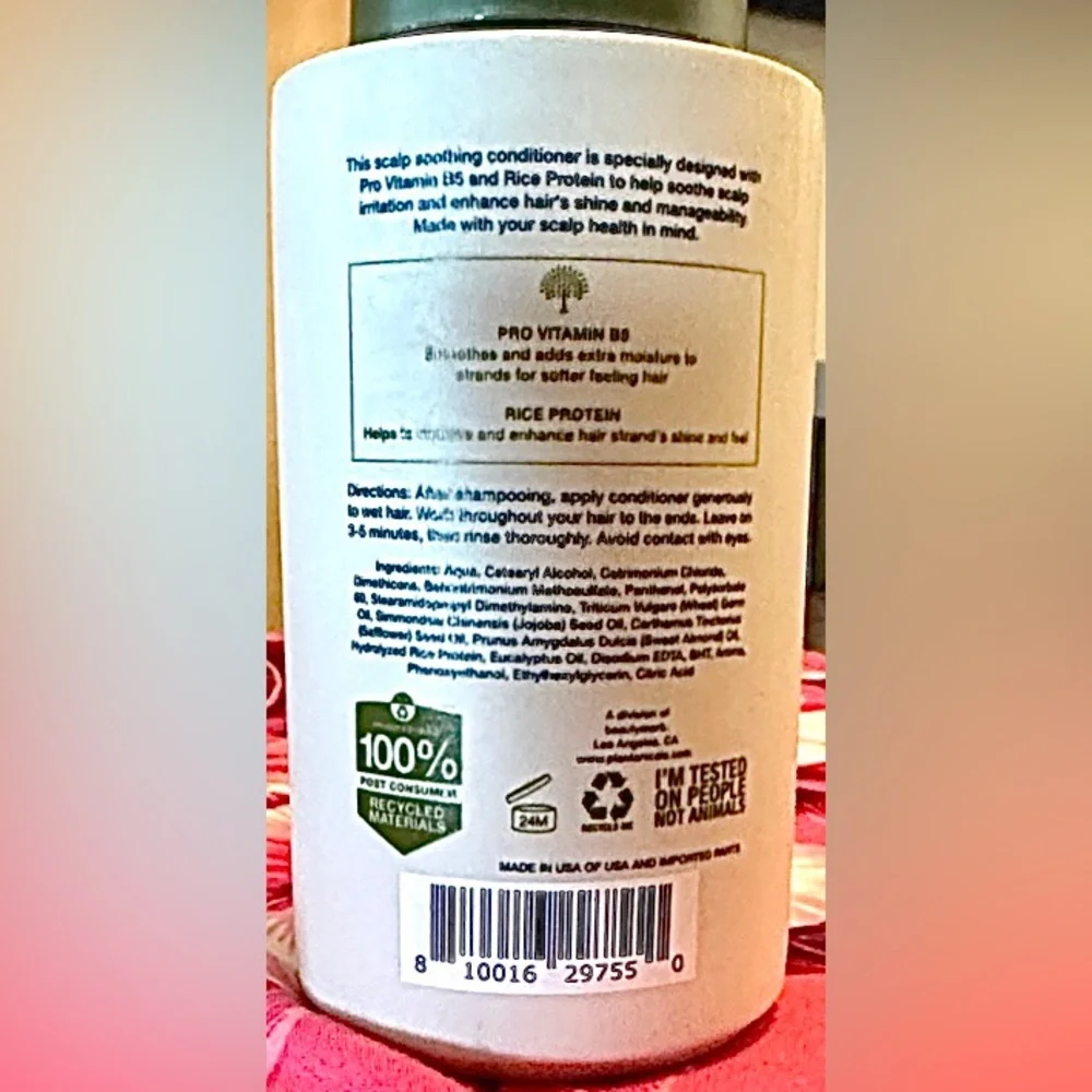 Plantanicals ScalpHealth Post-Cleanse Daily Conditioner - Vit B5 ; Rice Protein